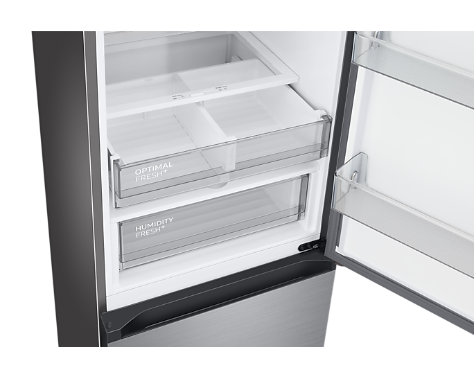 Samsung RB38A7B6AS9/EF inox, alulfagyasztós, Hűtő:273L, Fagyasztó:114L, Twin Cooling Plus hűtőszekrény