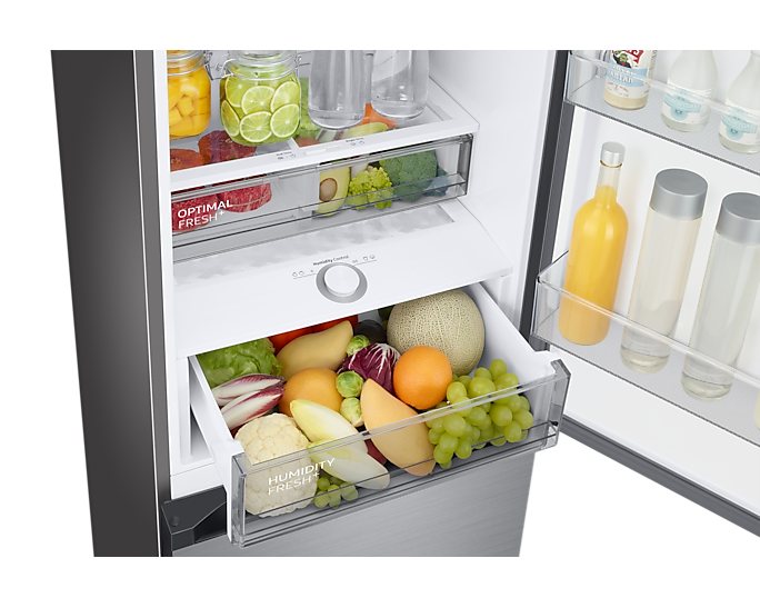 Samsung RB38A7B6AS9/EF inox, alulfagyasztós, Hűtő:273L, Fagyasztó:114L, Twin Cooling Plus hűtőszekrény