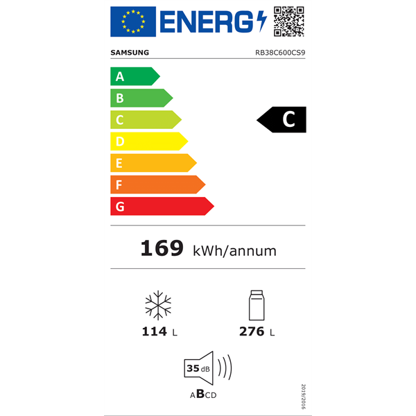 Samsung RB38C600CS9/EF inox alulfagyasztós hűtőszekrény