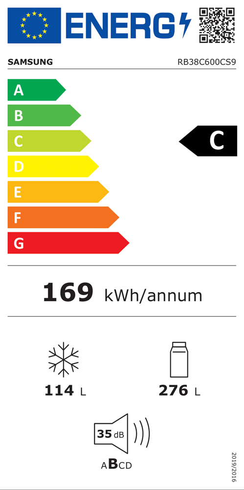 Samsung RB38C600CS9/EF inox, alulfagyasztós, Hűtő:276L, Fagyasztó:114L, hűtőszekrény
