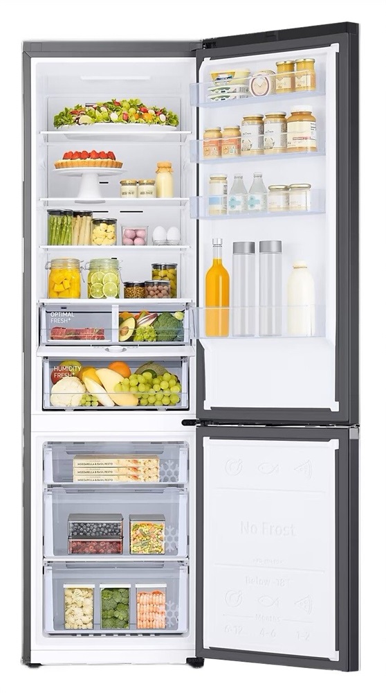 Samsung RB38C603DB1/EF antracit, alulfagyasztós, Hűtő:276L, Fagyasztó:114L, hűtőszekrény