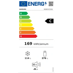 Samsung RB38C672CSA/EF grafit, alulfagyasztós, Hűtő:276L, Fagyasztó:114L, hűtőszekrény (Újszerű)