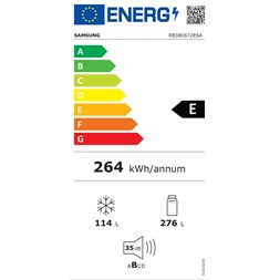 Samsung RB38C672ESA/EF inox, alulfagyasztós, Hűtő:276L, Fagyasztó:114L, hűtőszekrény (Újszerű)