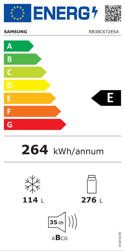 Samsung RB38C672ESA/EF inox, alulfagyasztós, Hűtő:276L, Fagyasztó:114L, hűtőszekrény (Újszerű)