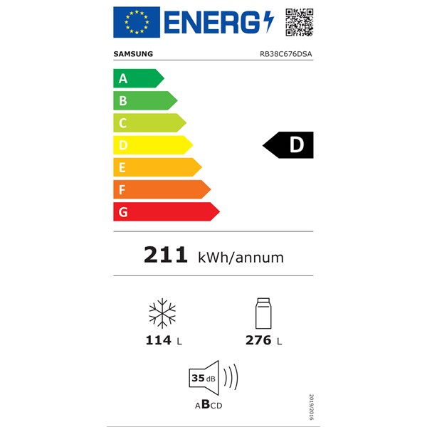 Samsung RB38C676DSA/EF grafit, alulfagyasztós, Hűtő:276L, Fagyasztó:114L, hűtőszekrény (Újszerű)