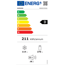 Samsung RB38C676DSA/EF grafit, alulfagyasztós, Hűtő:276L, Fagyasztó:114L, hűtőszekrény (Újszerű)