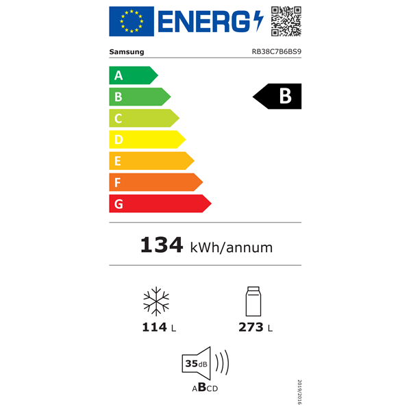 Samsung RB38C7B6BS9/EF inox alulfagyasztós hűtőszekrény