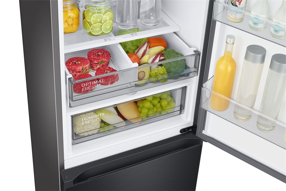 Samsung RB38C7B6DB1/EF fekete, alulfagyasztós, Hűtő:276L, Fagyasztó:114L, hűtőszekrény (Újszerű)