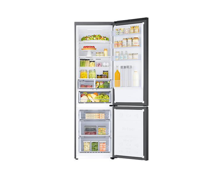 Samsung RB38T603DB1/EF fekete, alulfagyasztós, Hűtő:276L, Fagyasztó:114L, No frost hűtőszekrény