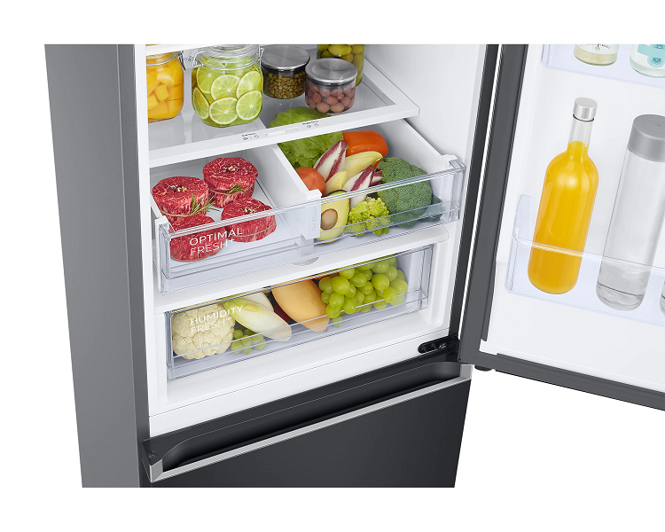 Samsung RB38T603DB1/EF fekete, alulfagyasztós, Hűtő:276L, Fagyasztó:114L, No frost hűtőszekrény