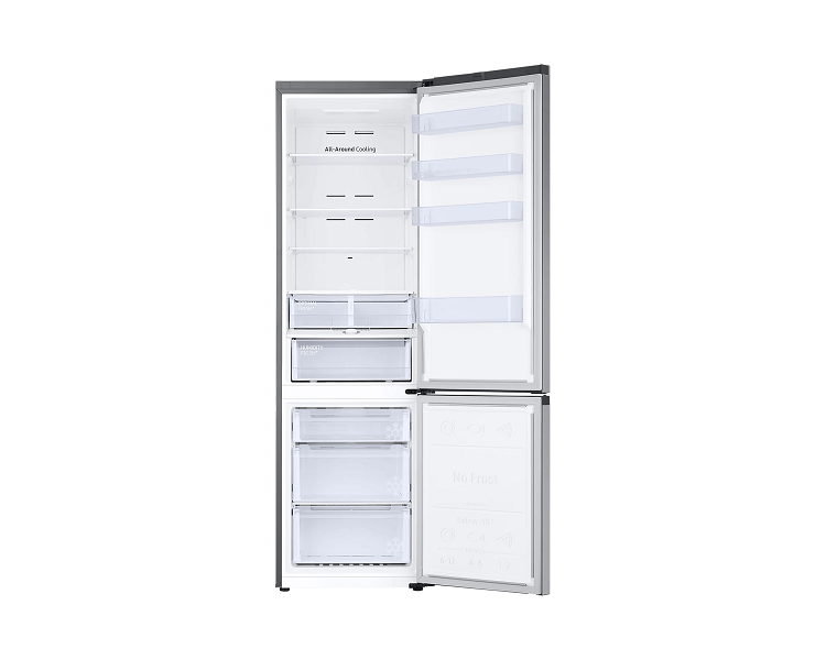 Samsung RB38T603DSA/EF ezüst, alulfagyasztós, Hűtő:276L, Fagyasztó:114L, No frost hűtőszekrény