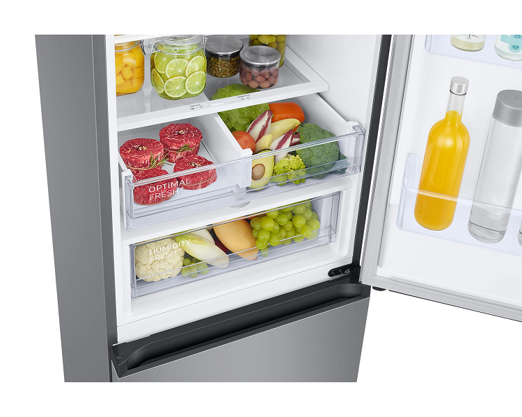 Samsung RB38T603DSA/EF ezüst, alulfagyasztós, Hűtő:276L, Fagyasztó:114L, No frost hűtőszekrény