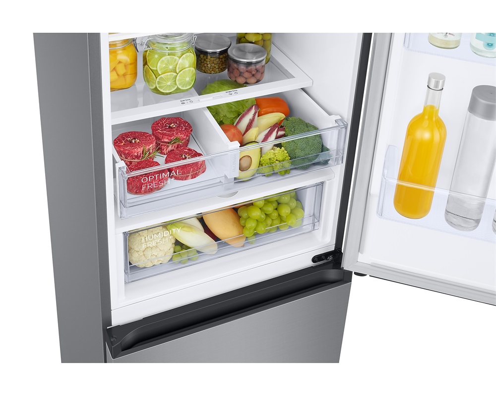 Samsung RB38T603DSA/EF ezüst, alulfagyasztós, Hűtő:276L, Fagyasztó:114L, No frost hűtőszekrény