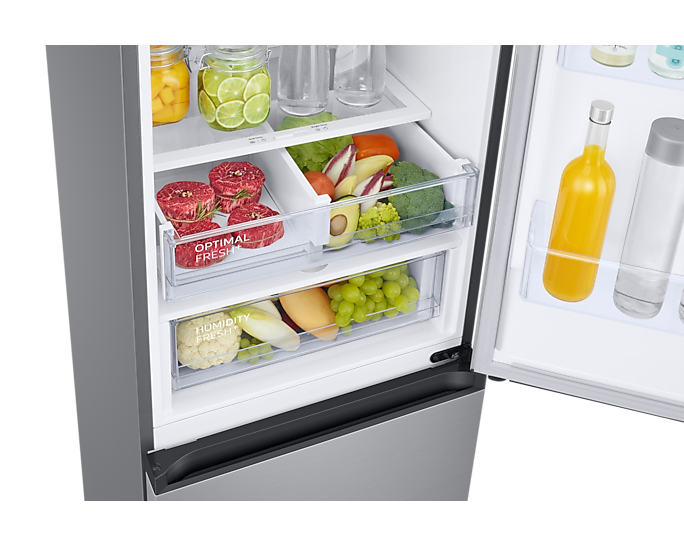 Samsung RB38T674CSA/EF inox, alulfagyasztós, Hűtő:276L, Fagyasztó:114L, No frost hűtőszekrény