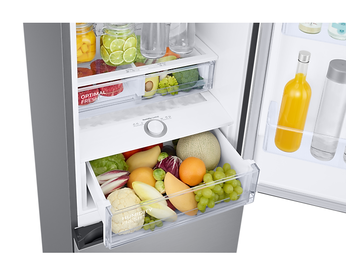 Samsung RB38T674CSA/EF inox, alulfagyasztós, Hűtő:276L, Fagyasztó:114L, No frost hűtőszekrény