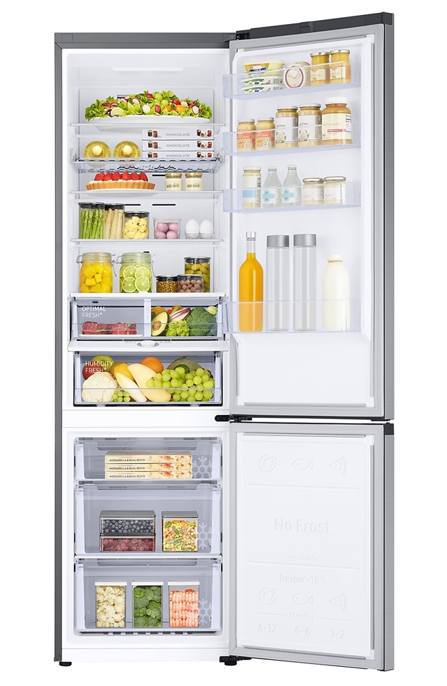 Samsung RB38T675DSA/EF inox, alulfagyasztós, Hűtő:276L, Fagyasztó:114L, No frost hűtőszekrény