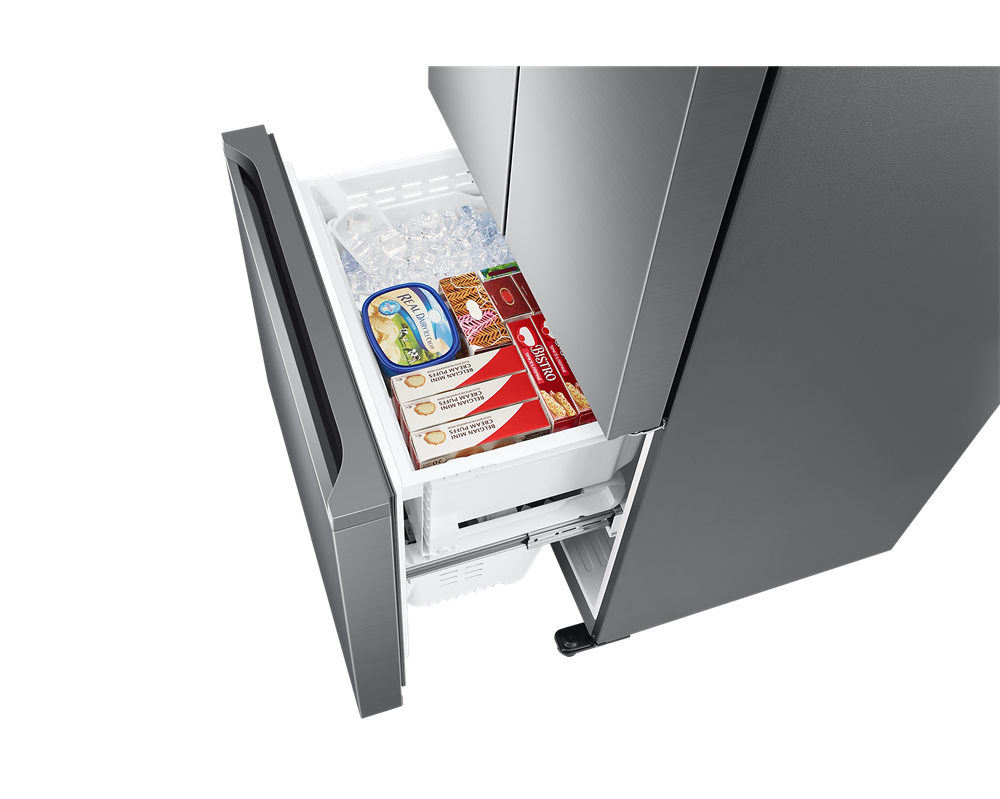 Samsung RF50A5002S9/EO ezüst, francia ajtós, alulfagyasztós, Hűtő:331L, Fagyasztó:165L, Twin Cooling Plus hűtőszekrény