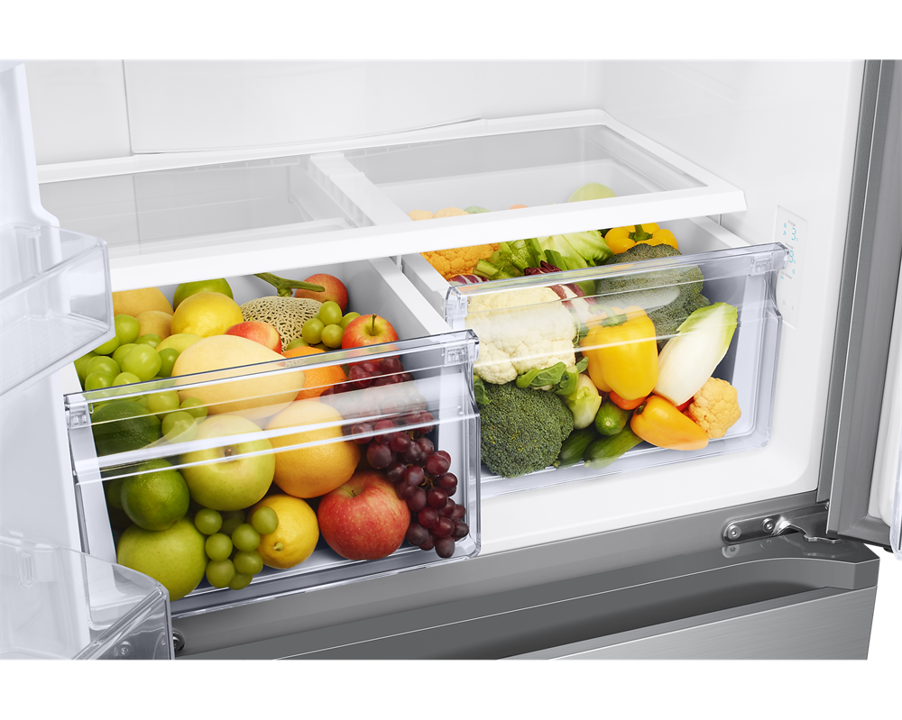 Samsung RF50A5202S9/EO ezüst, francia ajtós, alulfagyasztós, Hűtő:330L, Fagyasztó:165L, Twin Cooling Plus hűtőszekrény