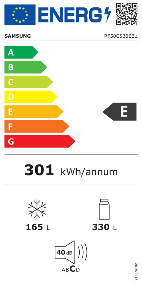 Samsung RF50C530EB1/EO fekete, Side-by-Side, Hűtő:330L, Fagyasztó:165L, Twin Cooling Plus hűtőszekrény