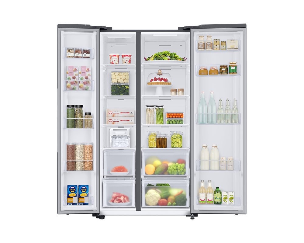 Samsung RS66A8101S9/EF ezüst, Side-by-Side, Hűtő:409L, Fagyasztó:243L, Twin Cooling Plus hűtőszekrény