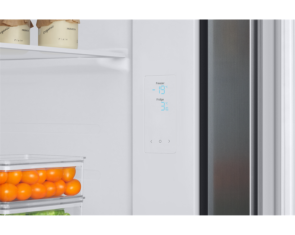 Samsung RS66A8101S9/EF ezüst, Side-by-Side, Hűtő:409L, Fagyasztó:243L, Twin Cooling Plus hűtőszekrény