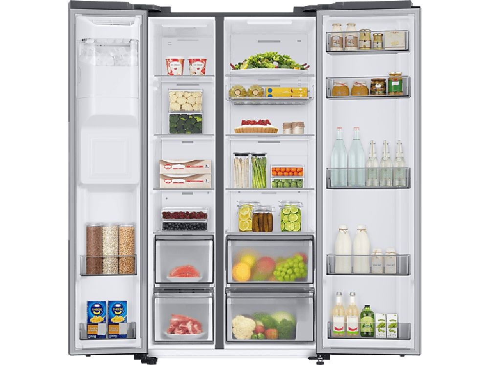 Samsung RS68CG883DS9EF ezüst, Side-by-Side, Hűtő:409L, Fagyasztó:225L, hűtőszekrény