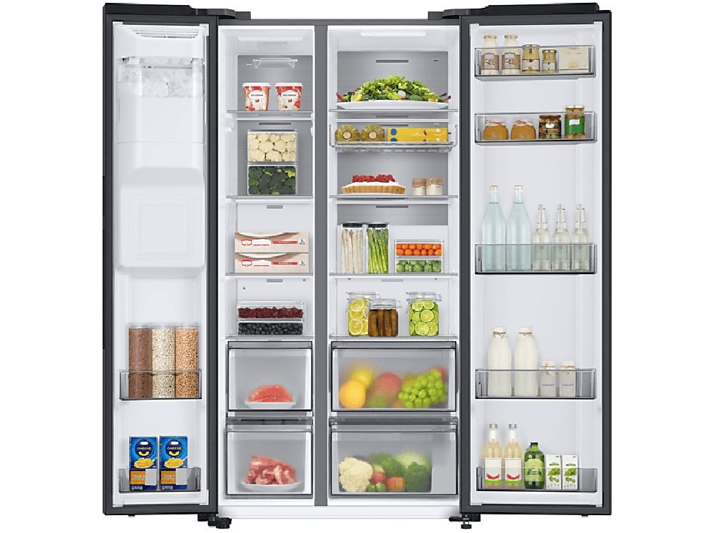 Samsung RS68CG885DB1EF fekete, Side-by-Side, Hűtő:225L, Fagyasztó:225L, Twin Cooling Plus hűtőszekrény