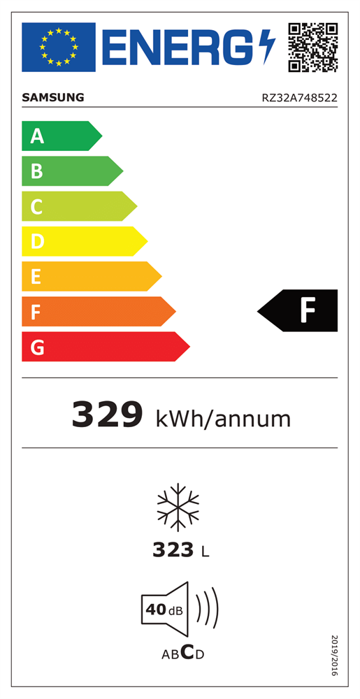 Samsung RZ32A748522/EF fekete, egyajtós, Fagyasztó:323L, fagyasztószekrény