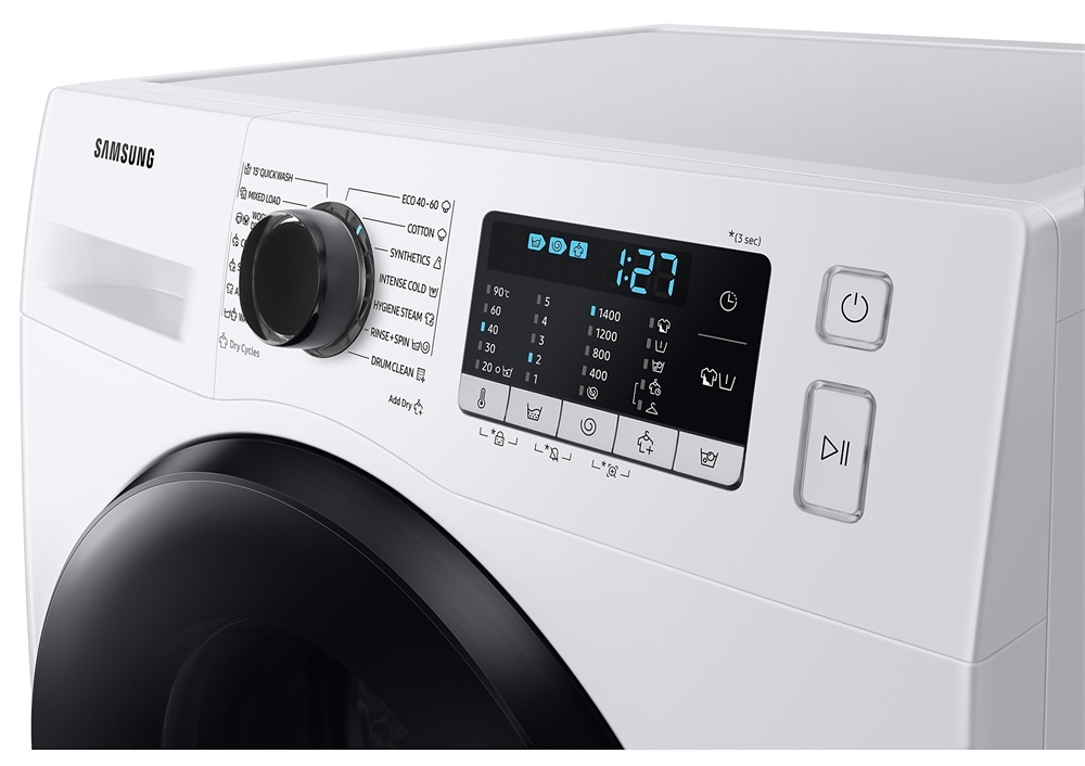 Samsung WD70TA046BE/LE fehér, elöltöltős, max.1400ford., 7 kg/4 kg, mosó-szárítógép