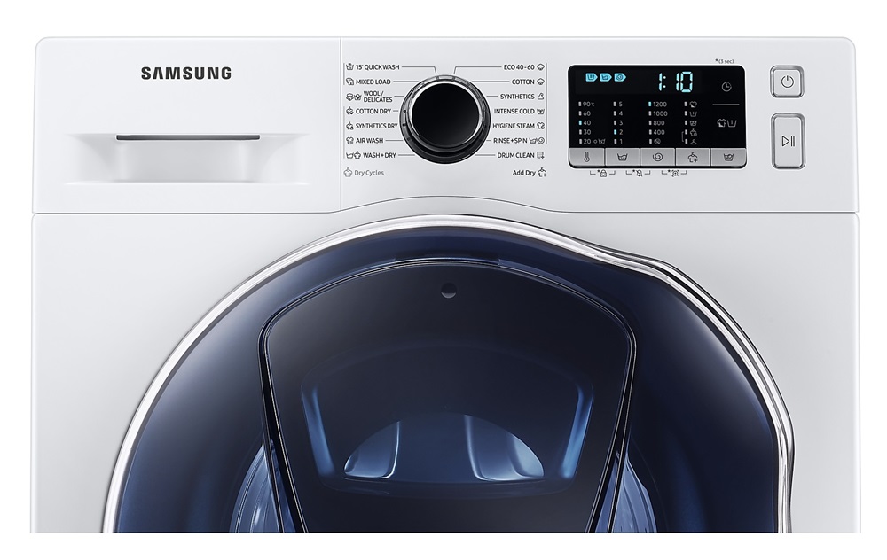 Samsung WD8NK52E0ZW/LE fehér, elöltöltős, max.1200ford., 8 kg/5 kg, mosó-szárítógép
