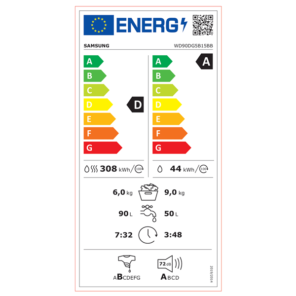Samsung WD90DG5B15BBLE mosó-szárítógép