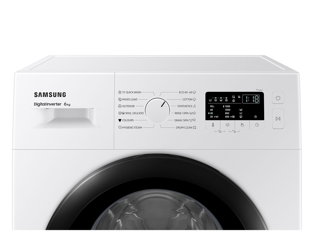 Samsung WW60A3120BE/LE fehér, elöltöltős, keskeny, max.1200ford., 6 kg, mosógép (Újszerű)