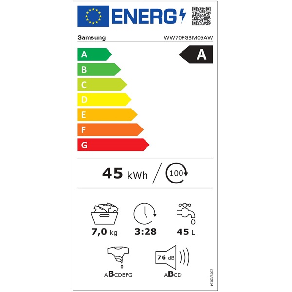 Samsung WW70FG3M05AWLF elöltöltős keskeny mosógép