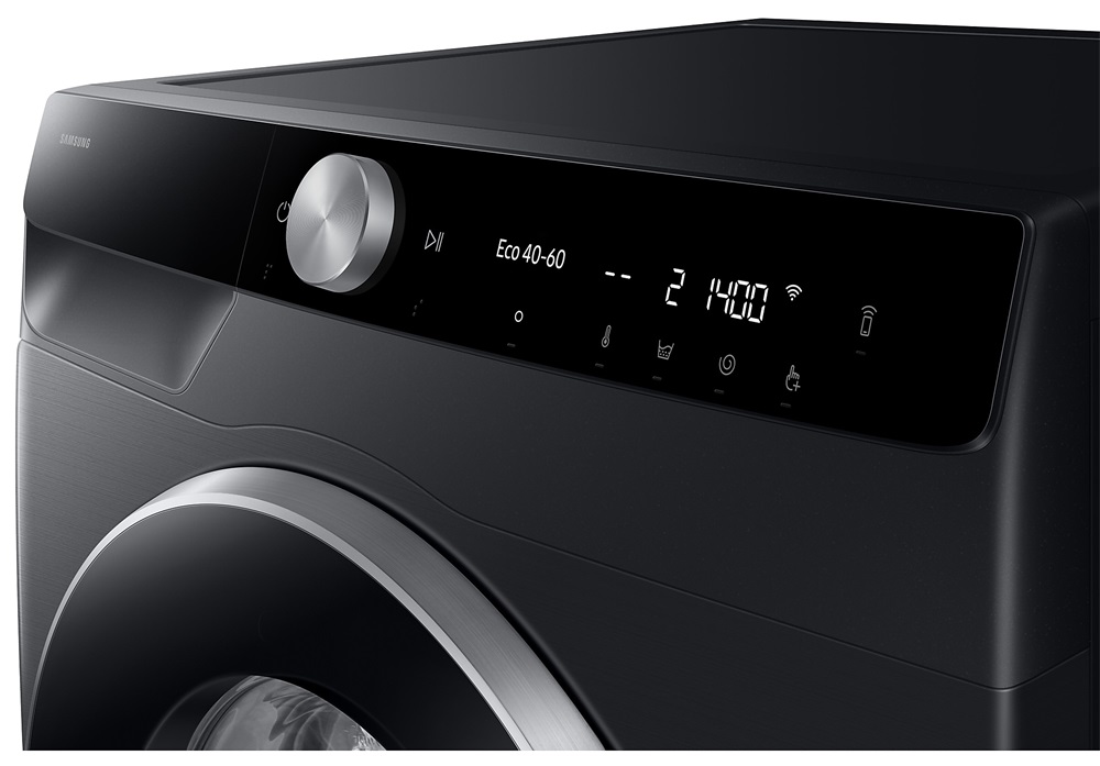 Samsung WW90DG6U25LBU4 fekete, elöltöltős, max.1400ford., 9 kg, mosógép (Újszerű)
