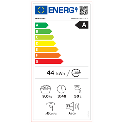 Samsung WW90DG6U25LEU4 fehér, elöltöltős, max.1400ford., 9 kg, mosógép (Újszerű)