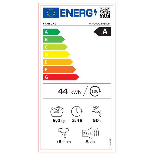 Samsung WW90DG6U85LBU4 fekete 9 kg elöltöltős mosógép