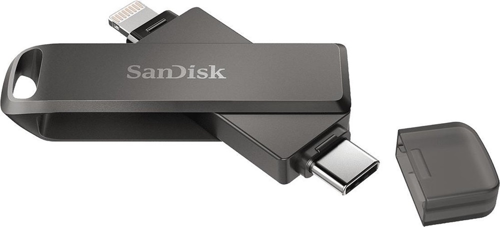 Sandisk 128GB USB C/Apple Lightning iXPAND LUXE Fekete (186553) Flash Drive