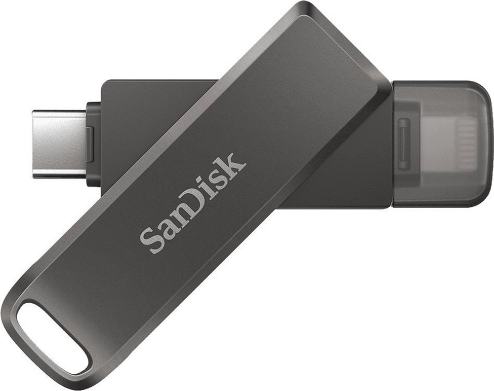 Sandisk 128GB USB C/Apple Lightning iXPAND LUXE Fekete (186553) Flash Drive