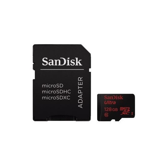Sandisk 128GB SD micro (SDXC Class 10) mobile ultra Android app memória kártya adapterrel