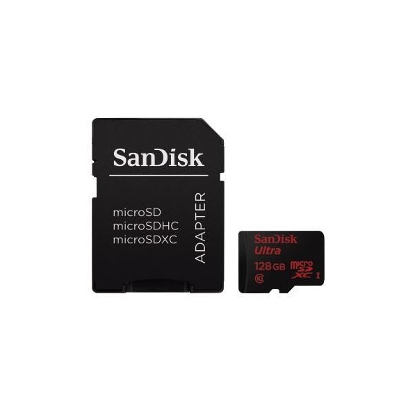 Sandisk 128GB SD micro (SDXC Class 10) mobile ultra Android app memória kártya adapterrel