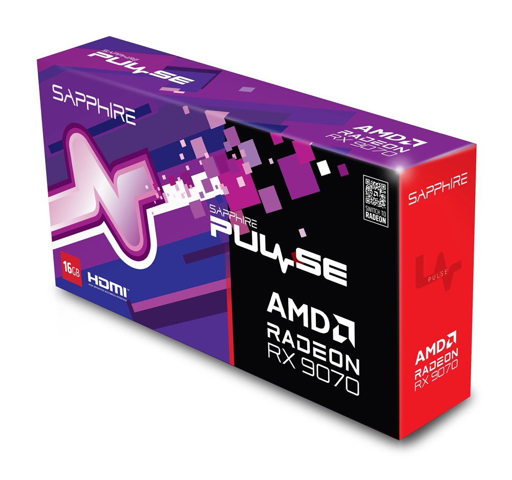 Sapphire PULSE AMD RX 9070 OC 16GB GDDR6 256bit PCIe videókártya