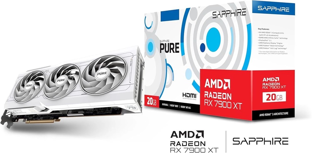 Sapphire Pure AMD Radeon RX 7900 XT 20GB DDR6 320bit PCIe videókártya