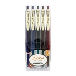 Sarasa Clip 0,5 Vintage 5 Colour Set zselés toll