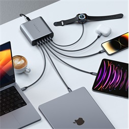 Satechi ST-C200GM-EU 200W 6xType-C GaN szürke hálózati töltő