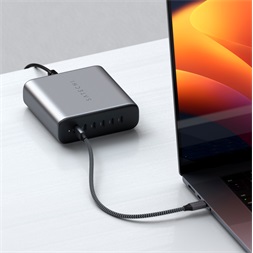 Satechi ST-C200GM-EU 200W 6xType-C GaN szürke hálózati töltő