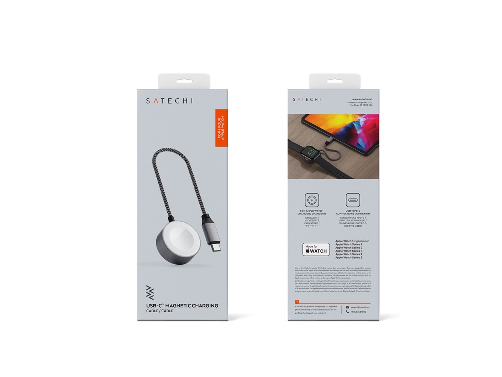 Satechi ST-TCAW7CM 20cm Type-C Apple Watch mágneses töltőkábel
