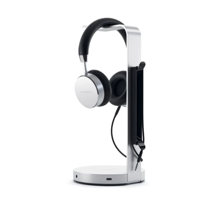 Satechi ST-UCHSHS aluminium ezüst headset állvány és USB hub