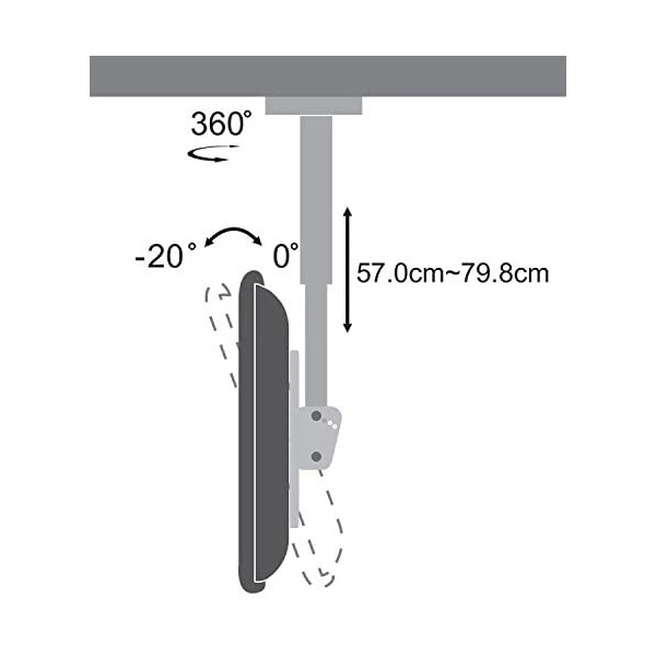 Sbox CPLB-102M 37"-70" VESA 600x400 dönthető, forgatható mennyezeti konzol