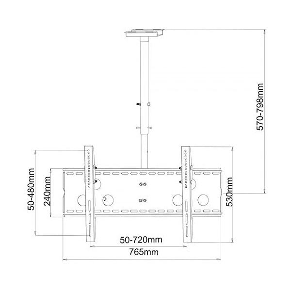 Sbox CPLB-102M 37"-70" VESA 600x400 dönthető, forgatható mennyezeti konzol