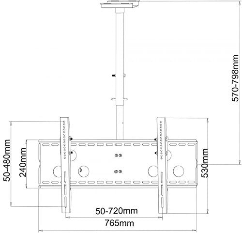 Sbox CPLB-102M 37"-70" VESA 600x400 dönthető, forgatható mennyezeti konzol